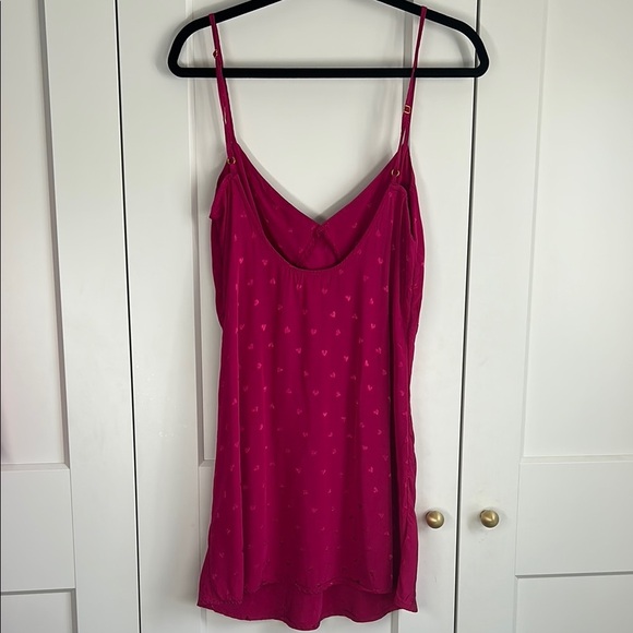 L*Space Moonlit Pink Heart Jacquard Slip Dress & Robe | Small - Picture 7 of 9
